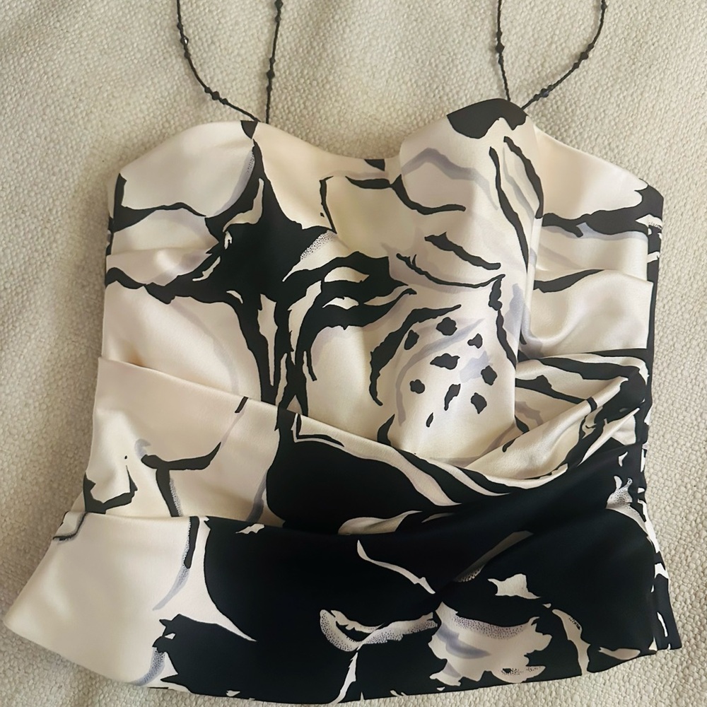 Kay Unger Black and White Floral Camisole